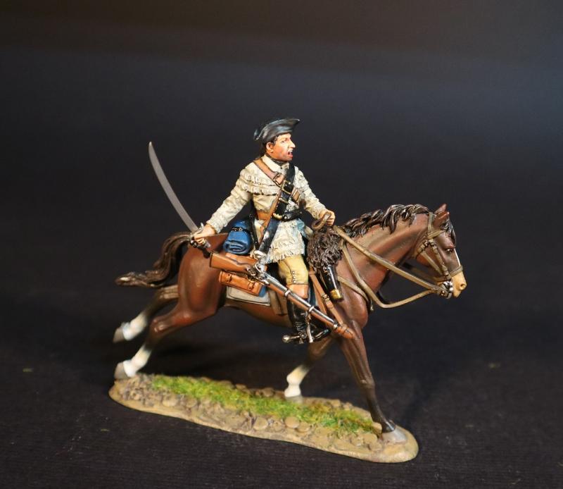 Militia Dragoon (tan) coat), American Continental and Militia Dragoons, The Battle of Cowpens, January 17, 1781, The American War of Independence, 1775–1783--single mounted figure #1