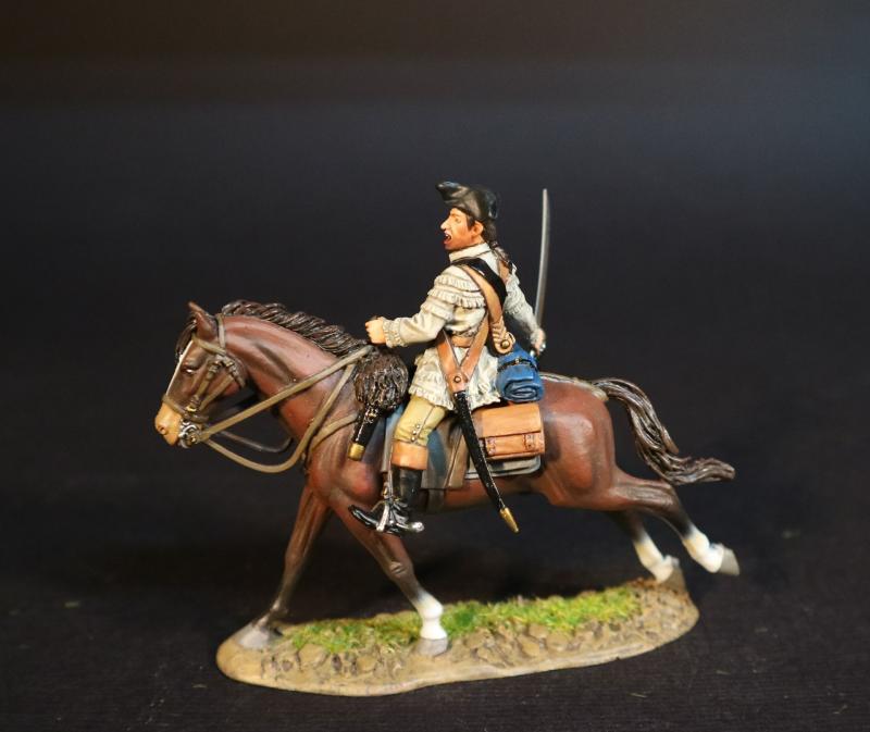 Militia Dragoon (tan) coat), American Continental and Militia Dragoons, The Battle of Cowpens, January 17, 1781, The American War of Independence, 1775–1783--single mounted figure #2