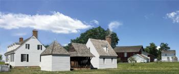 Image of Eastern American Farmstead Backdrop--31 in. W x 13 in. H