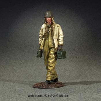 Image of U.S. Tanker Walking with Ammo Cans, Winter, 1944-45--single figure