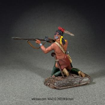 Image of Native American Warrior Kneeling Firing--single figure