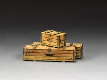 Image of Wooden Ammunition & Weapons Crates (Natural Wood Colour)--Vietnam-era crates