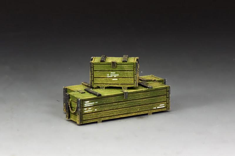 Wooden Ammunition & Weapons Crates (Olive Drab Colour)--Vietnam-era crates #2