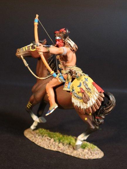 Sioux Warrior aiming bow to left, The Battle Where the Girl Saved Her Brother, 17th June 1876, The Black Hill Wars, 1876-1877, Thunder on the Plains--single mounted figure #1