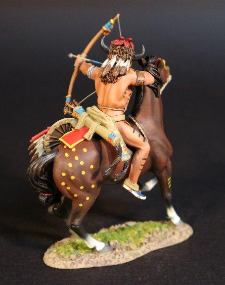 Sioux Warrior aiming bow to left, The Battle Where the Girl Saved Her Brother, 17th June 1876, The Black Hill Wars, 1876-1877, Thunder on the Plains--single mounted figure #2