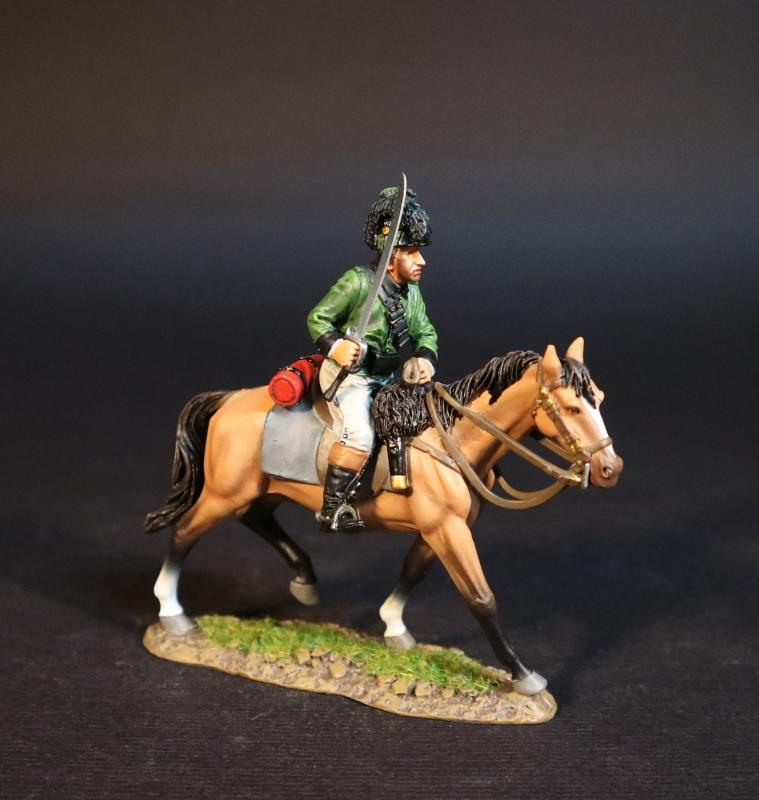 Trooper, Tarleton's Raiders, The British Legion, The Battle of Cowpens, January 17th, 1781, The American War of Independence, 1775–1783--single mounted figure with sword held upright #1