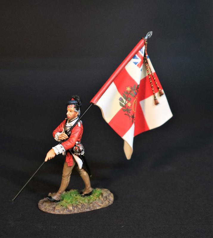 Standard Bearer with Regimental Flag, 1st Battalion, 71st Regiment of Foot, The British Army, The Battle of Cowpens, January 17, 1781, The American War of Independence, 1775–1783--single figure with flag #1