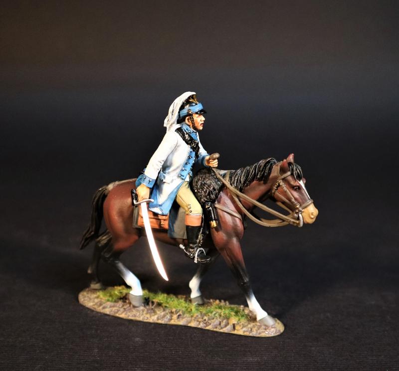 Continental Dragoon, Third Continental Dragoons, American Continental and Militia Dragoons, The Battle of Cowpens, January 17th, 1781, The American War of Independence, 1775–1783--single mounted figure with sword pointed toward the ground #1