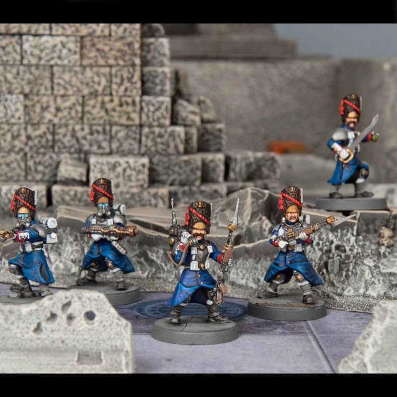  28mm Death Fields: Les Grognards Command & Heavy Support w/Weapons (12) & Heavy Guns (6) #10