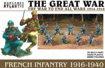 28mm The Great War: French Infantry 1916-1940--35 unpainted multi-part hard plastic figures 28mm The Great War: French Infantry 1916-1940--35 unpainted multi-part hard plastic figures #48075