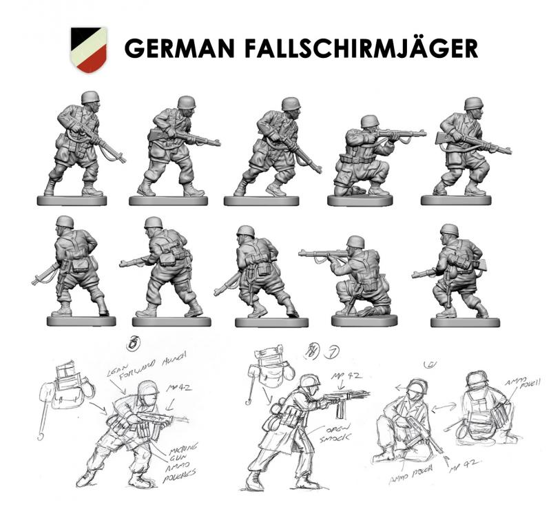 196 x WWII German FallschirmJager--1:144 scale (unpainted plastic kit) #7