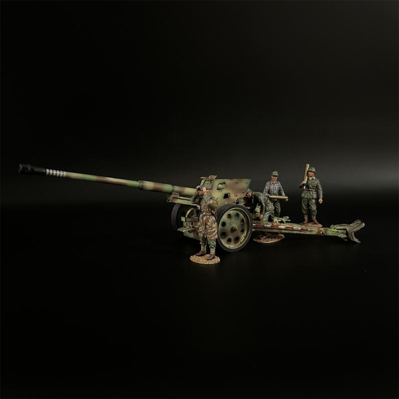 German Camouflage Pak43 88mm Anti-tank Gun and Summer Crew--cannon and four figures #1
