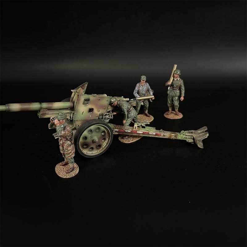 German Camouflage Pak43 88mm Anti-tank Gun and Summer Crew--cannon and four figures #2