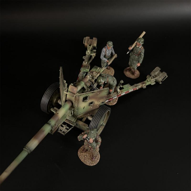 German Camouflage Pak43 88mm Anti-tank Gun and Summer Crew--cannon and four figures #6