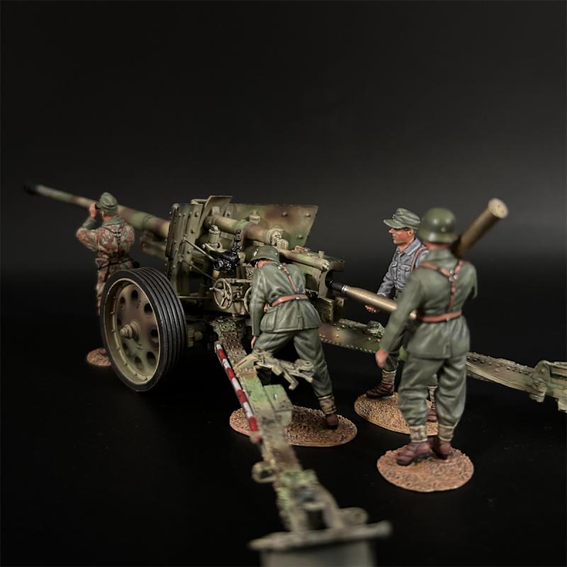 German Camouflage Pak43 88mm Anti-tank Gun and Summer Crew--cannon and four figures #7