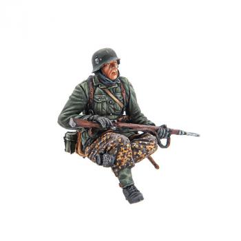 Image of German Pz Grenadier Sitting with K98--single seated figure--TWO IN STOCK.
