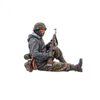 Image of German Pz Grenadier Sitting with Gewehr 43--single seated figure--TWO IN STOCK.