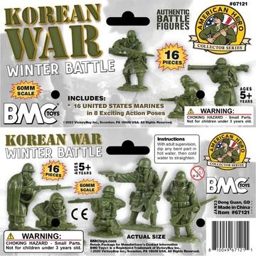 BMC Korean War Winter Battle--16 piece OD Green United States soldier figures #7