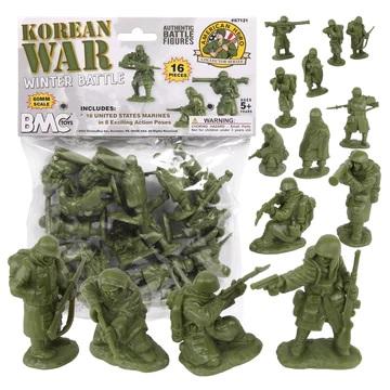 BMC Korean War Winter Battle--16 piece OD Green United States soldier figures #3