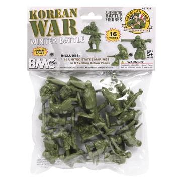 BMC Korean War Winter Battle--16 piece OD Green United States soldier figures #1