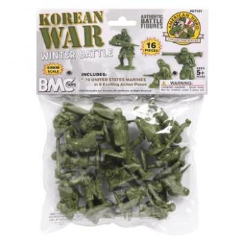 BMC Korean War Winter Battle--16 piece OD Green United States soldier figures #0