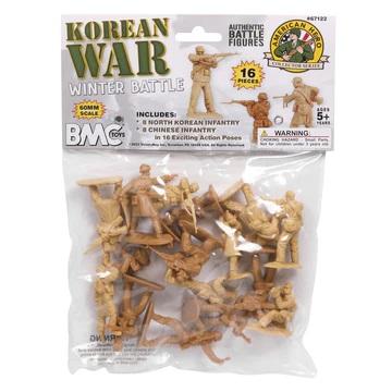 BMC Korean War Winter Battle--16 piece Tan North Korean & Chinese soldier figures #1