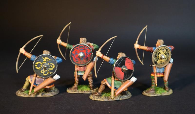 Viking Archers (2 standing firing, 2 kneeling firing), the Vikings, The Age of Arthur--four figures #1
