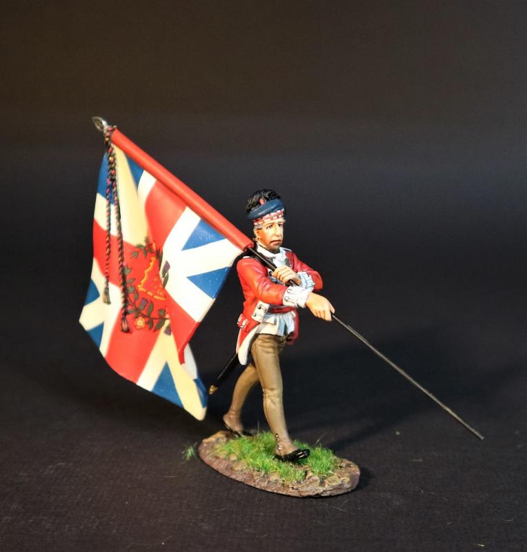 Standard Bearer with Union Jack, 1st Battalion, 71st Regiment of Foot, The British Army, The Battle of Cowpens, January 17, 1781, The American War of Independence, 1775–1783--single figure with flag #1