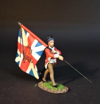 Image of Standard Bearer with Union Jack, 1st Battalion, 71st Regiment of Foot, The British Army, The Battle of Cowpens, January 17, 1781, The American War of Independence, 1775–1783--single figure with flag