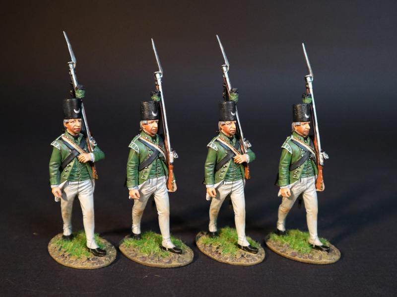 Four Grenadiers Marching, Simcoe's Rangers, The Queen's Rangers (1st American Regiment) 1778-1783, British Army, The American War of Independence, 1778-1783--four figures #1