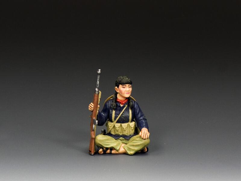 Sitting VC Female Soldier--single Vietnam-era figure #1