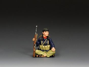 Image of Sitting VC Female Soldier--single Vietnam-era figure