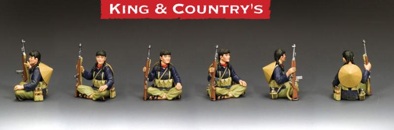 Sitting VC Female Soldier--single Vietnam-era figure #2