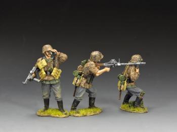 Image of "MG34 Gun Team!’--three Waffen SS Panzergrenadier figures