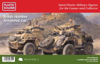 Image of 1/72nd British Humber Armoured Car--3 vehicles & 6 commander figures with options to build either Mk.II or Mk. IV variants--TWO IN STOCK.