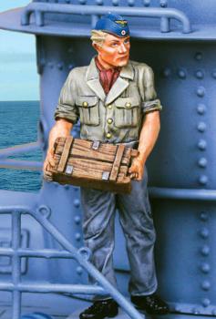 Image of UBoat Supply Crew Two--single standing figure holding crate
