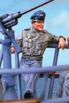 Image of Oberleutnant Talking--single leaning UBoat figure