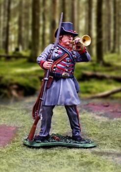 Image of 11th Mississippi Bugler--single figure blowing bugle