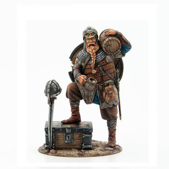 Image of Viking Standing with Cask and Ale--single figure standing in "Captain Morgan" pose--ONE IN STOCK.