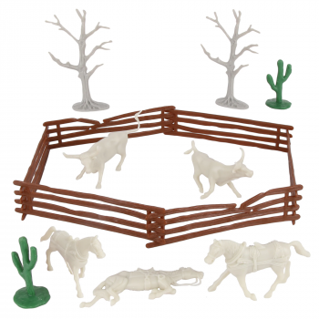 Image of 54mm CTS Desert Western Ranch - 15pc Plastic Figure Playset Diorama Accessories