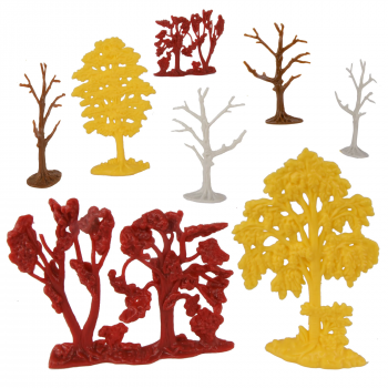 Image of 54mm CTS Fall Woodland Forest Trees - 8pc Plastic Playset Diorama Accessories