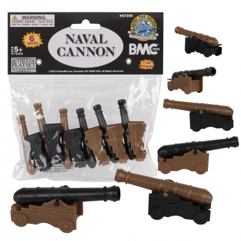 Image of 54mm CTS Naval Cannon Artillery - 6pc Black & Bronze Plastic Army Men Accessories