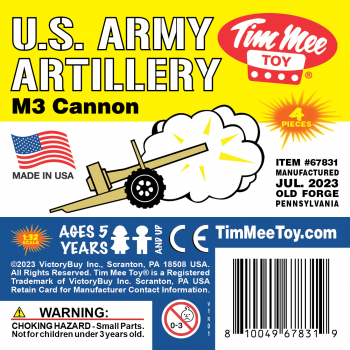 Image of TimMee M3 ARTILLERY - Tan 4pc Plastic Army Men Cannon Playset - Made in USA