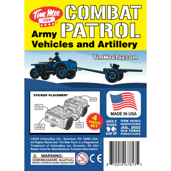 Image of TimMee COMBAT PATROL Willys & Artillery - Blue 4pc Playset USA Made