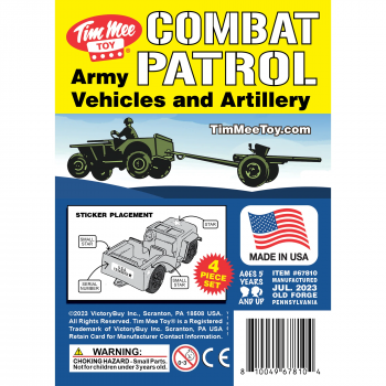 Image of TimMee COMBAT PATROL Willys & Artillery - OD Green 4pc Playset USA Made