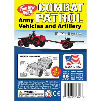 Image of TimMee COMBAT PATROL Willys & Artillery - Red 4pc Playset USA Made