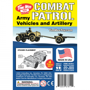 Image of TimMee COMBAT PATROL Willys & Artillery - Tan 4pc Playset USA Made