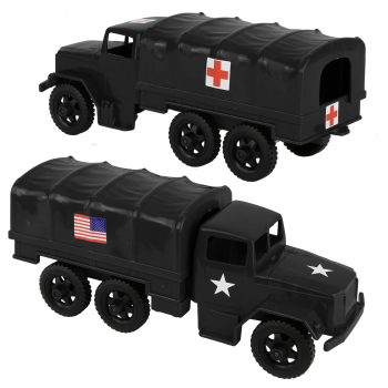 Image of TimMee Plastic Army Men TRUCKS - Black M34 Deuce and a Half Cargo Vehicles US Made Image of TimMee Plastic Army Men TRUCKS - Black M34 Deuce and a Half Cargo Vehicles US Made