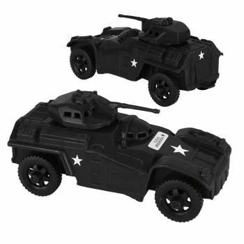 Image of TimMee RECON PATROL Armored Cars - Black Plastic Army Men Scout Vehicles