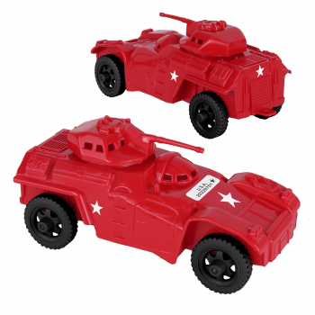Image of TimMee RECON PATROL Armored Cars - Red Plastic Army Men Scout Vehicles